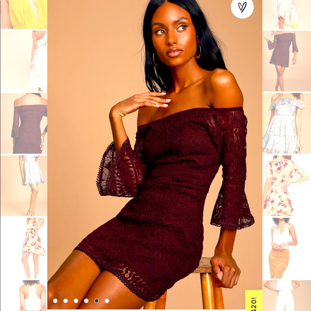 Lulu’s Lace Off the shoulder dress